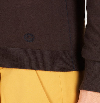 Gucci Brown Cashmere Polo-Neck Sweater