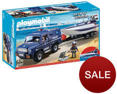 Playmobil Police Truck And Speedboat Set