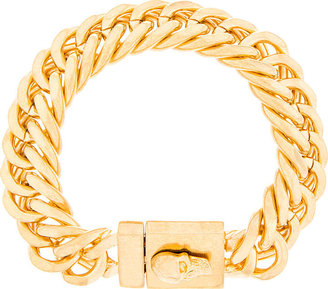 Alexander McQueen Gold-Tone Skull Chain Bracelet