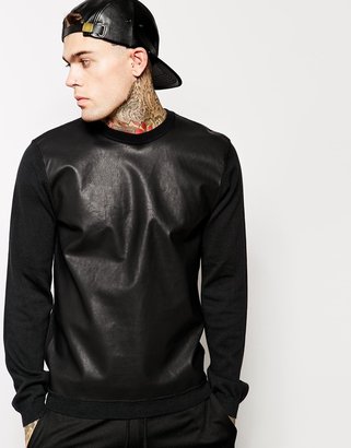 ASOS Sweater with Faux Leather Look Front