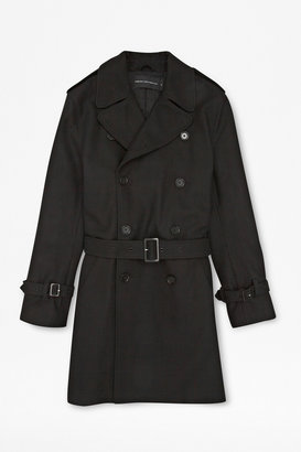 French Connection Marine Wool-Blend Trench Coat