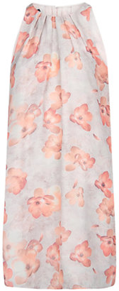 MANGO Floral Strap Dress, Light Pastel Pink