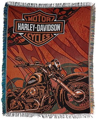 Harley Davidson, Cycle 48-Inch-by-60-Inch Acrylic Tapestry Throw by The Northwest Company
