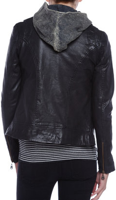 Doma Bianca Hooded Leather Jacket