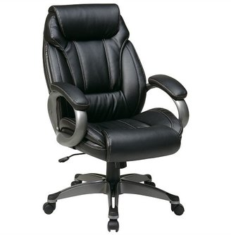 Office Star Executive Eco Leather Chair with Padded Arms