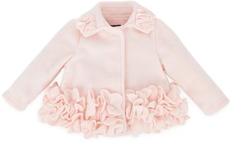 Kate Mack Biscotti Pink Fleece Jacket with Rose Corsages