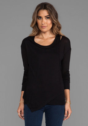 Heather Long Sleeve Cut Out Tee