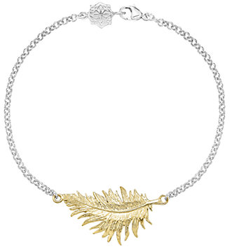 Dower & Hall Small Vermeil Feather Sterling Silver Bracelet