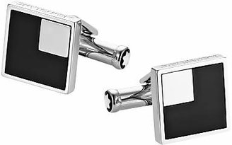 Montblanc Iconic Square Stainless Steel Onyx Cufflinks, Silver/Black