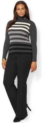Lauren Ralph Lauren Plus Size Striped Turtleneck Sweater