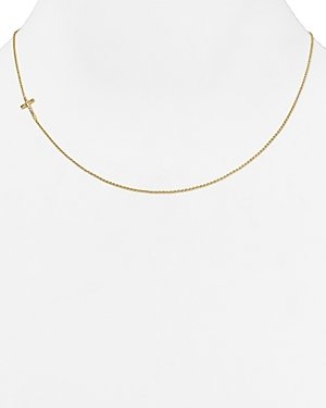 Gorjana Shimmer Cross Asymmetrical Necklace, 17.5