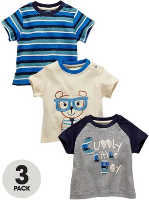 Ladybird Baby Boys Bear T-shirts (3 Pack)