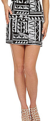 Vince Camuto Sequined Tribal Mini Skirt