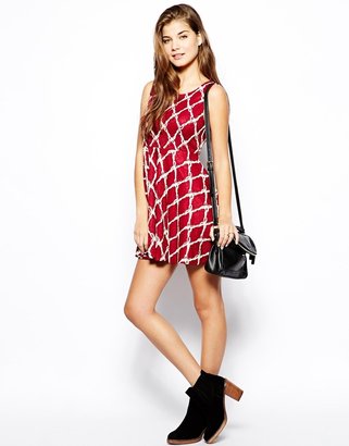 Lovestruck Lori Lace Skater Dress with Contrast Grid Effect