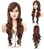 Hair Light MelodySusie Brown Long Curly Wig - High Quality Fascinating Women Long Curly Wig with Free Wig Cap (Light Brown)