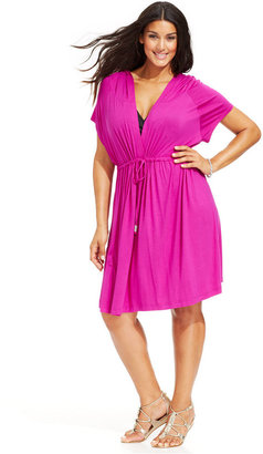 Dotti Plus Size Hooded Short-Sleeve Cover-Up