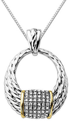 Lord & Taylor Diamond Pendant in Sterling Silver with 14 Kt. Yellow Gold