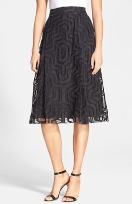 Milly Fil Coupe A-Line Midi Skirt