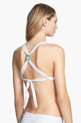 Lucky Brand Swimwear 'French Tapestry' Embroidered X-Back Bikini Top