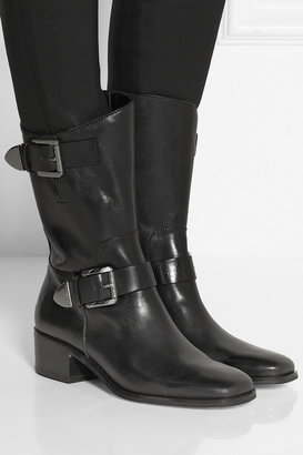 MICHAEL Michael Kors Robin glossed-leather ankle boots