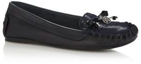 Faith Navy bow flat shoes