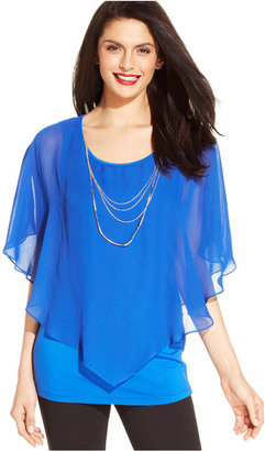 Amy Byer Layered-Look Poncho Necklace Top