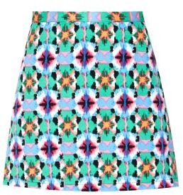 Fashion Union Green Tile Print Jacquard Skirt