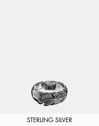 Seven London Sterling Silver Feather Ring