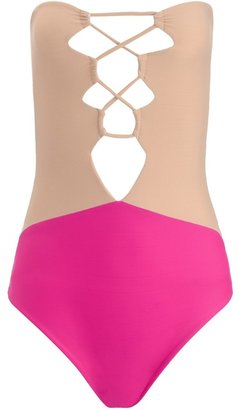 Bronx Acacia Guava Pop Lace Up Swimsuit