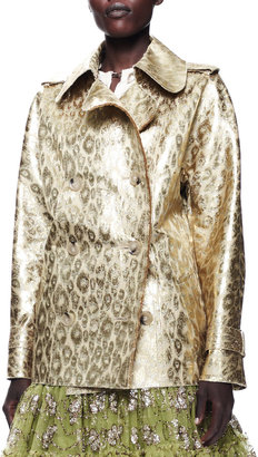 Lanvin Metallic Leopard Jacket, Gold