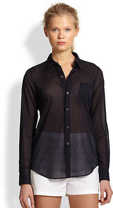 Theory Sheer Cotton Voile Shirt