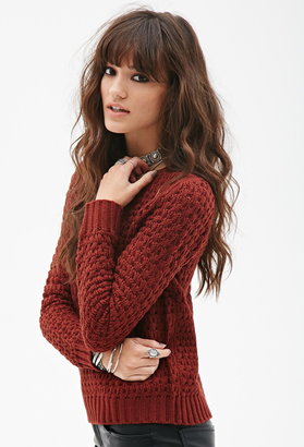 Forever 21 Open Knit Crew Neck Sweater