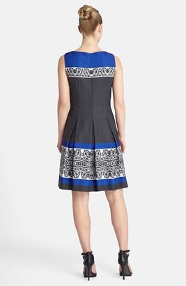 Tahari Print Twill Fit & Flare Dress (Regular & Petite)