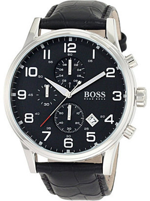 HUGO BOSS 1512833 stainless steel and leather watch