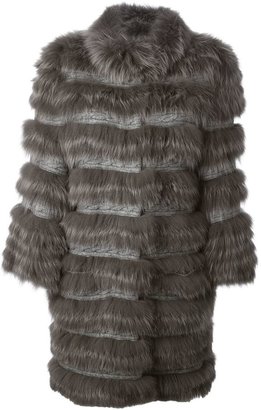 Yves Salomon knitted panels fox fur coat