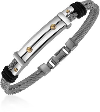 Forzieri Men's Stainless Steel and Gold Screw Bracelet