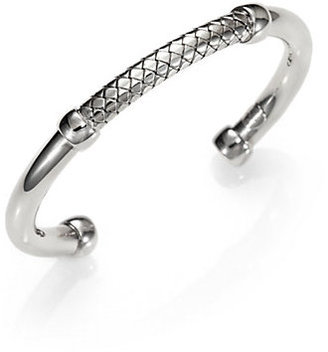 Bottega Veneta Sterling Silver Woven Cuff Bracelet