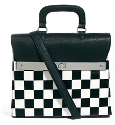 ASOS Top Handle Bag In Checkerboard Print - black