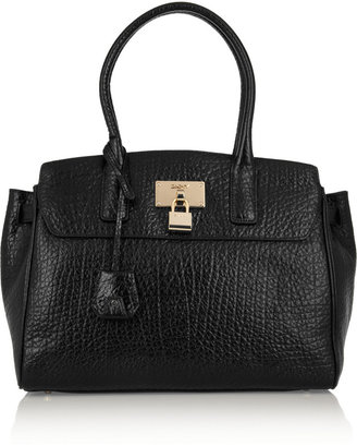 DKNY Glossed textured-leather tote