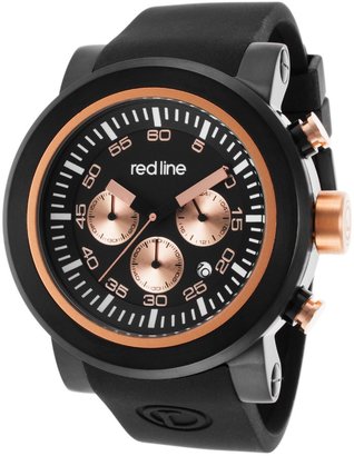 Redline Torque Sport Chronograph Black Dial and Silicone Strap Rose-Tone Accents