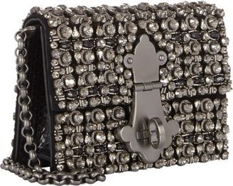 Dolce & Gabbana Crystal-Embellished Ginevra Shoulder Bag-Black