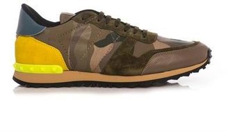 Valentino TRAINERS CAMO LEATHER AND SUED Yellow