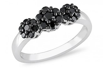 Ice 1/2 CT Black Diamond TW 10K White Gold Fashion Ring