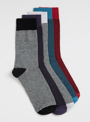 Topman Multi Red/Teal/Grey Texture socks 5 pack