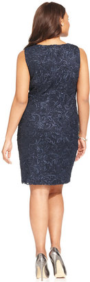 Jessica Howard Plus Size Floral Embroidered Sheath