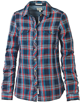 Fat Face Classic Fit Double Check Shirt, Navy