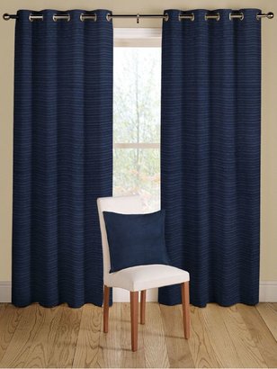 Montgomery Rib plain navy curtains 228cm x 137cm