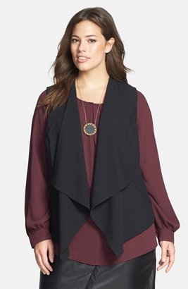 Bellatrix Drape Front Crepe Vest (Plus Size) (Online Only)