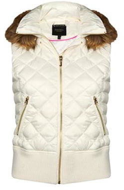 Juicy Couture Quilted Faux Fur Hooded Gilet