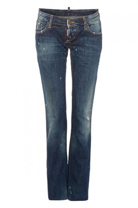 DSquared 1090 Dsquared Cotton Distressed Bootcut Jeans